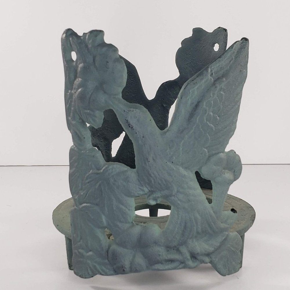 Metal Hummingbird Candle Jar Holder 5"